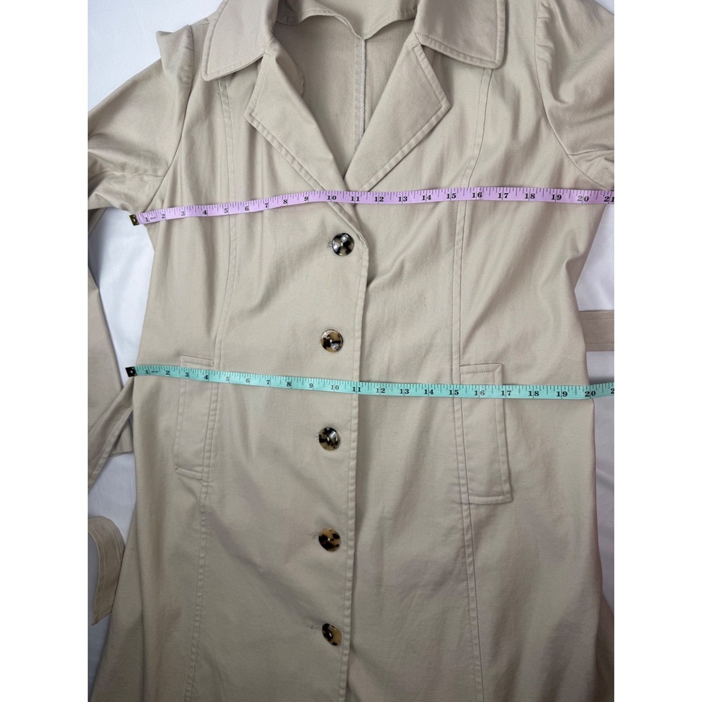 Blue Sky Clothing Co. Size M Beige Cotton Belted Trench Coat - Picture 6 of 8
